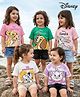 Babyhug Disney Single Jersey Knit Half Sleeve T-Shirts with Disney Characters Graphics  Pack of 5 - Pink, White & Green
