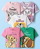 Babyhug Disney Single Jersey Knit Half Sleeve T-Shirts with Disney Characters Graphics  Pack of 5 - Pink, White & Green