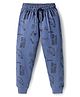 Evimo Single Jersey Knit Full Length Lounge Pant With Dino Skateboarding Print - Blue
