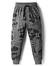 Evimo Single Jersey Full Length Lounge Pant With Text Print - Grey