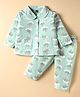 Evimo Single Jersey Knit Full Sleeves Co-Ord Night Suit with Koala Print - Light Green