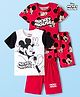 Babyhug Disney Single Jersey Knit Half Sleeves T-Shirts & Shorts Sets With Mickey Mouse Graphic Pack of 2 - Multicolor