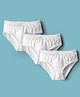Kookie Kids Cotton Lycra Knit Solid Color Panties with Bow Applique Pack of 3 - White