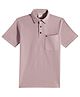 CAVIO Cotton Woven Half Sleeves Chevron Printed Polo Tee - Magenta