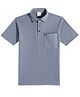 CAVIO Cotton Woven Half Sleeves Chevron Printed Polo Tee - Blue