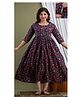 NEVISHA STYLE Cotton Woven Three Fourth Sleeves Floral Printed Maternity Kurta With Side Zipper Nursing Access - Blue