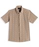 CAVIO Cotton Lycra Woven Full Sleeves Self Designed Shirt - Khaki
