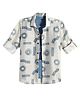 CAVIO Cotton Woven Full Sleeves Abstract Printed Shirt With Tee Set - Blue