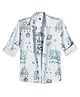 CAVIO Cotton Blend Woven Full Sleeves Space Theme Printed Shirt With Inner Tee Set - Sea Green