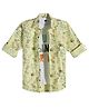 CAVIO Cotton Woven Full Sleeves Animals Printed Shirt & Tee Set - Yellow