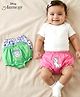 Babyhug Disney Interlock Knit Bloomers With Aristocats Marie Graphics Pack Of 3 - Pink Light Green & Blue