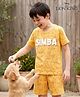 HoneyHap Disney Single Jersey Knit Half Sleeves Co-Ord Shorts Night Suits with Lion King Graphics - Yellow