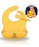 ZoZoBaa Silicone Baby Bib with Easy Grip Spoon For Feeding Toddlers|Waterproof & Reusable Bib with button for Infants |Soft, Light Weight, BPA Free, 2 Set, Mango Yellow