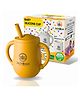 ZoZoBaa Small Silicone Drinking Training Sippy Cup/Glass with Straw, Lid & Easy Grip Handles for Toddlers| Unbreakable 3 in 1-Open,Feeding & Sipper Cup for Kids/Baby 6+ Month, Mango Yellow - 120 ml