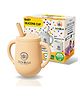 ZoZoBaa Small Silicone Drinking Training Sippy Cup/Glass with Straw, Lid & Easy Grip Handles for Toddlers| Unbreakable 3 in 1-Open,Feeding & Sipper Cup for Kids/Baby 6+ Month, Cream - 120 ml