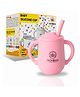 ZoZoBaa Small Silicone Drinking Training Sippy Cup/Glass with Straw, Lid & Easy Grip Handles for Toddlers| Unbreakable 3 in 1-Open,Feeding & Sipper Cup for Kids/Baby 6+ Month, Light Pink - 120 ml