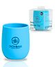 ZoZoBaa Silicone Baby Drinking Cup with Easy Grip | Multipurpose Tiny Cups for Infants First Stage Training | Bpa-Free, Unbreakable Non Sippy Cup for Toddlers (Aqua Blue)