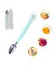 Zozobaa Double Head 2 in 1 Silicone Baby Soft Tip Spoon & Stainless Steel Fruit Scraper Spoon for Toddler | Multi-Use Bpa Free Fruit Scraping & Feeding Spoons with Travel Case Green - 195 Mm