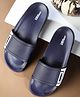 asian Colour Blocked Sliders - Navy Blue & White