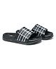 asian Checked Sliders - Black