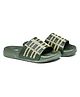 asian Checked Sliders - Olive Green
