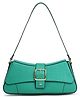 Kleio Vegan Leather Structured Shoulder HandBag -Green