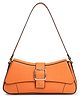 Kleio Vegan Leather Structured Shoulder HandBag -Orange
