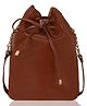 Kleio Stylish Solid Color Bucket Sling Bag - Maroon