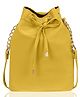 Kleio Stylish Solid Color Bucket Sling Bag - Yellow