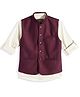 Charchit Cotton Blend Woven Full Sleeves Solid Shirt With Textured Nehru Jacket - Violet