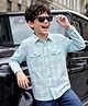 Kookie Kids Cotton Woven Full Sleeves Shirt With Checks - Light Blue