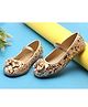 boyz n galz Sequins Embellished Bow Applique Detailed Ballerinas - Gold