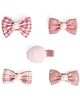 Kicks & Crawl Set Of 5 Houndstooth & Polka Dots Designed Hair Clips - Multi Colour