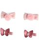 Kicks & Crawl Set Of  2 Bow & Butterfly Applique Detailed Pom Pom Embellished Hair Clips - Multi Colour