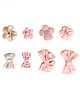 Kicks & Crawl Set Of 8 Floral Crochet Designed & Bow Applique Detailed Hair Clips - Multi Colour