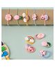 Kicks & Crawl Set Of 10 Rainbow & Floral Applique Detailed Rubber Bands - Multi Colour
