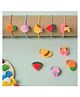 Kicks & Crawl Set Of 10 Fruits Applique Detailed Rubber Bands - Multi Colour