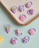 Kicks & Crawl Set Of 10 Heart & Floral Applique Detailed Rubber Bands - Multi Colour