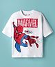Kookie Kids Marvel Single Jersey Knit Half Sleeves T-Shirt with Spider Man Graphics - White