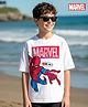 Kookie Kids Marvel Single Jersey Knit Half Sleeves T-Shirt with Spider Man Graphics - White