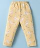 Simply Cotton Lycra Knit Full Length Leggings With Bunny & Floral Print - Yellow