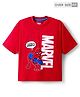 Kookie Kids Marvel Single Jersey Knit Half Drop Shoulder Sleeves T-Shirt with Spiderman Graphics - Red