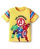 Kookie Kids Marvel Single Jersey Knit Half Sleeves T-Shirt with Avengers Graphic - Yellow