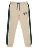 ALAN JONES Cotton Blend Knit Est 98 Text Printed Side Taped Pajama - Beige