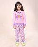 Kiddopanti Cotton Knit Full Raglan Sleeves Wild Bear Printed Coordinating Night Suit Set - Pink