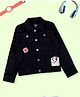 Kiddopanti Denim Woven Full Sleeves Boy Patch Detailed Jacket - Black