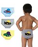 Plan B Cotton Knit Pack Of 3 Cars Printed Briefs - Grey Blue & Lemon
