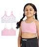 Plan B Cotton Elastane Knit Pack Of 2 Bows Printed Training Bras - Baby Pink & White