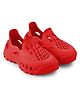 HOPPA SWEDEN Solid Perforated Slip On Clogs - Red