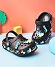 HOPPA SWEDEN Rainbow Designed Perforated Clogs With Unicorn Charms - Black